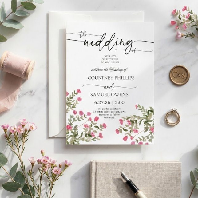 Watercolor Botanical Wedding Invite (Creator Uploaded)
