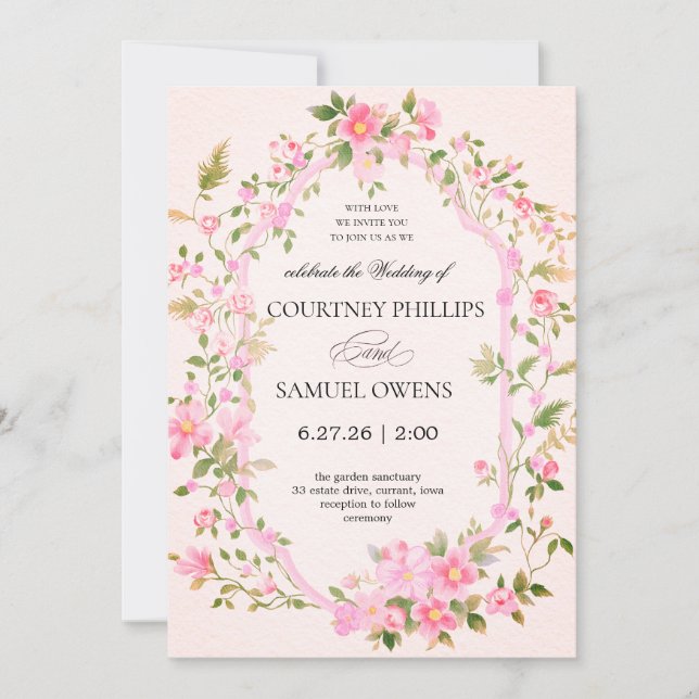 Watercolor Botanical Wedding Invite (Front)