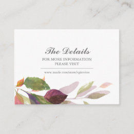 Watercolor Botanical Wedding Website Insert