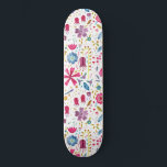 Watercolor Botanical Wildflower Hedgerow Painting Skateboard<br><div class="desc">A pretty modern watercolor painting of flowers and leaves in rich autumn colours scattered on a white background.</div>