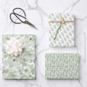 Watercolor Botanical Wrapping Paper Sheet