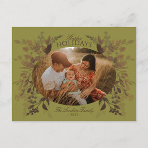 Watercolor Botanicals Postcard Green