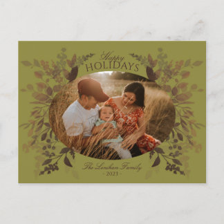 Watercolor Botanicals Postcard Green