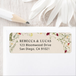 Watercolor Botantical Return Address  Label