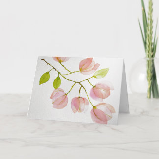 Watercolor Bougainvillea flowers Card