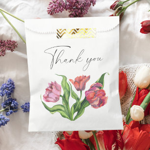 Watercolor bouquet flowers Thank You Favour Bag