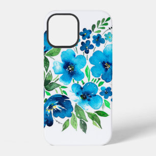 Watercolor bouquet in light blue colours, tender f iPhone 12 case
