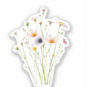 Watercolor bouquet of wildflowers