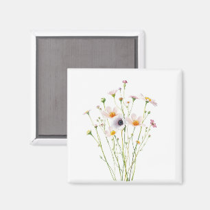 Watercolor bouquet of wildflowers magnet
