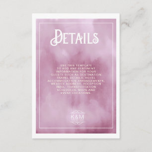 Watercolor Bouquet Wedding Details Lilac ID654 Enclosure Card