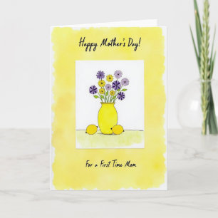 Watercolor Bouquet Yellow Card