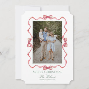 Watercolor Bow Christmas Card