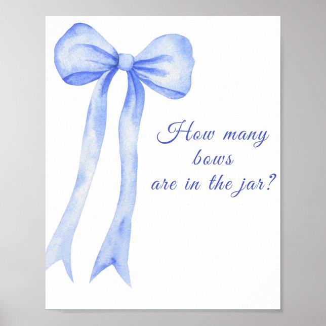 Watercolor bow - guess how many bows in jar poster (Front)