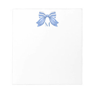 Watercolor Bow Monogram Notepad