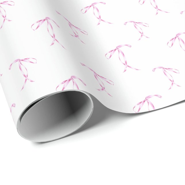 Watercolor Bow Pattern  Wrapping Paper Roll (Roll Corner)
