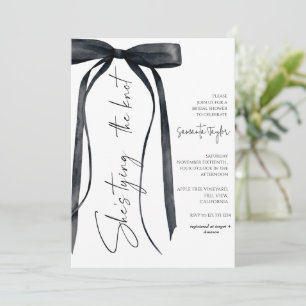 Watercolor Bow Ribbon Bridal Shower Invitation