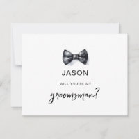 Watercolor Bow tie Will you be my Groomsman