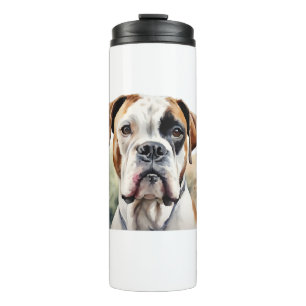 Watercolor Boxer Dog Art Thermal Tumbler
