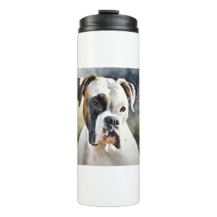 Watercolor Boxer Dog Thermal Tumbler