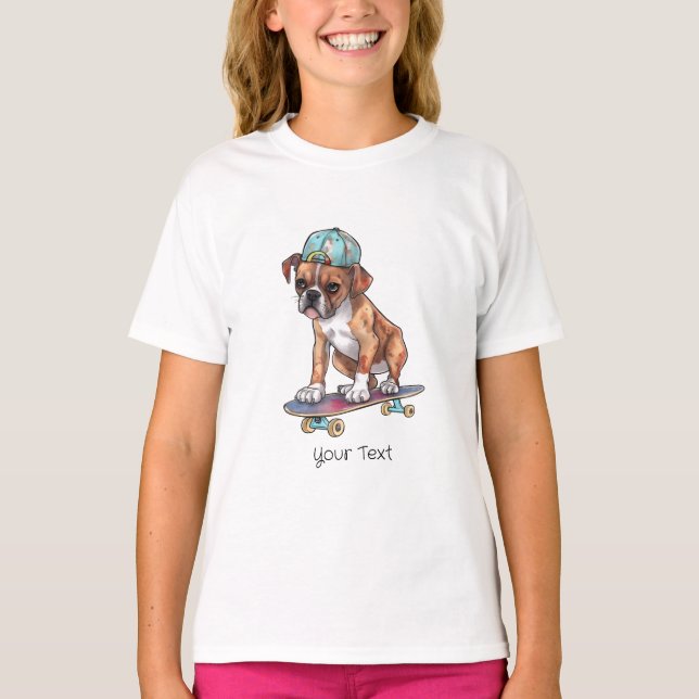 Watercolor Boxer Girl T-Shirt (Front)