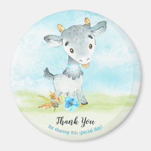 Watercolor Boy Goat Farm Thank You Magnet