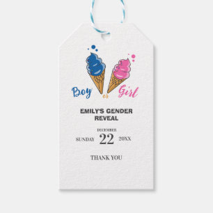 Watercolor boy of girl gender reveal gift tags