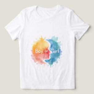 Watercolor Boy or Girl Gender Reveal Party Shirt