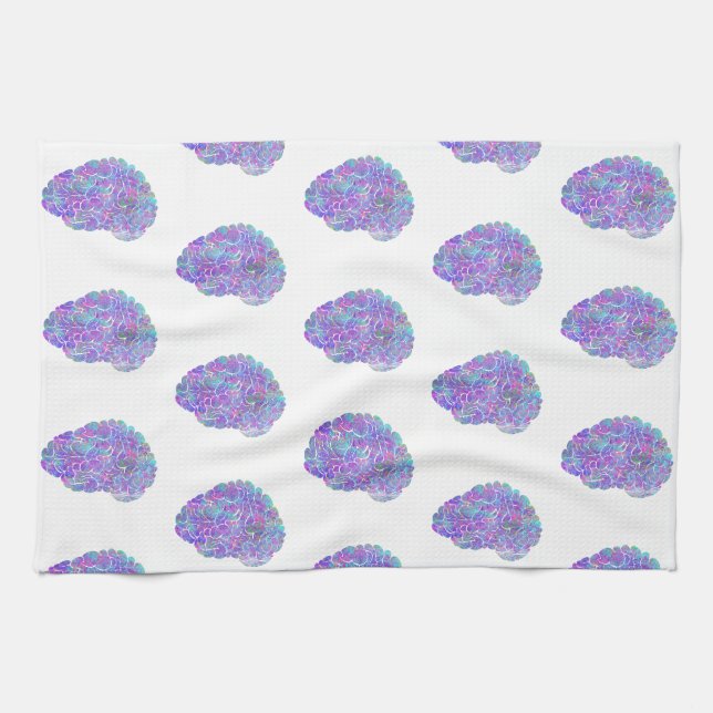 Watercolor Brain Tea Towel (Horizontal)