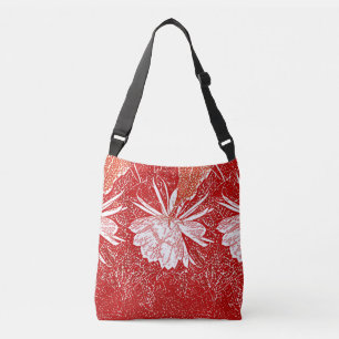 WaterColor Bramha Lotus Red Floral Himalaya Flower Crossbody Bag