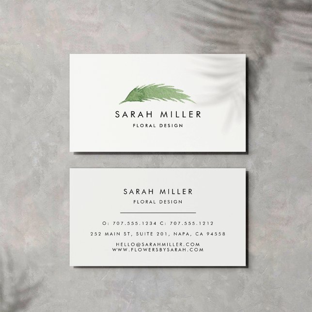 Watercolor Branch Business Card (Creator Uploaded)