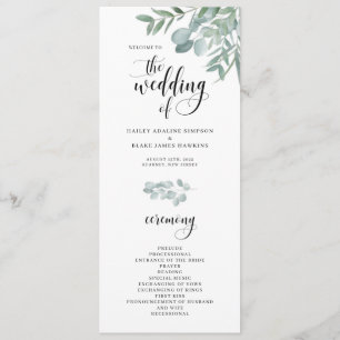 Watercolor Branches Wedding Ceremony Program