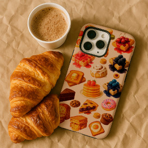 Watercolor Breakfast Food Illustrations iPhone 16 Case