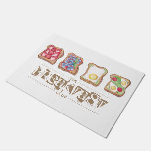 Watercolor Breakfast logo restaurant Business Doormat