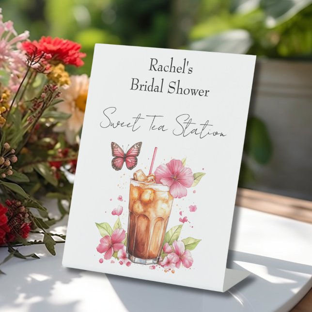 Watercolor Bridal Shower Beverage Pedestal Sign (Creator Uploaded)