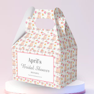 Watercolor Bridal Shower Cake Roses Thank You Favour Box