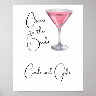 Watercolor Bridal shower Cards and Gifts Poster