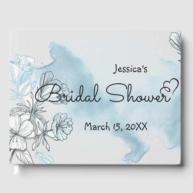 Watercolor Bridal Shower Guest Book (Front)