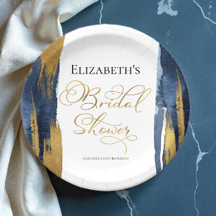 Watercolor Bridal Shower Paper Plates Abstract