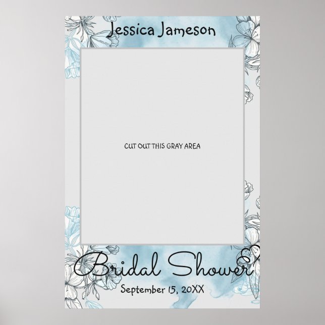 Watercolor Bridal Shower Photo Prop Poster (Front)