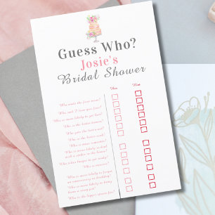 Watercolor Bridal Shower  Rose Cake Guess Who?