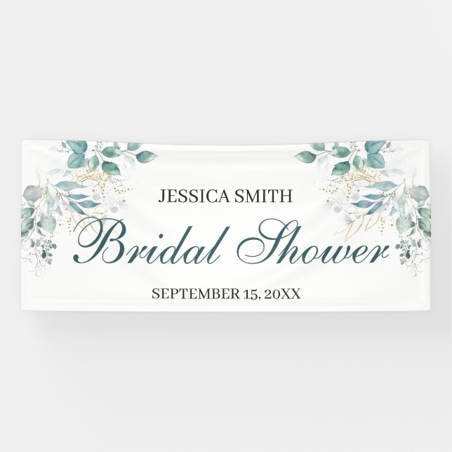 Watercolor Bridal Shower Sign Banner (Horizontal)
