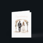 Watercolor Bride and Groom Congratulations Card<br><div class="desc">Celebrate the joyous occasion with this Watercolor Bride and Groom Wedding Illustration Congratulations Card. This beautiful card features a stunning watercolor style illustration of a bride and groom, capturing the essence of love and happiness. With its vibrant colours and artistic details, it serves as a heartfelt way to congratulate the...</div>