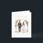 Watercolor Bride and Groom Congratulations Card<br><div class="desc">Celebrate the joyous occasion with this Watercolor Bride and Groom Wedding Illustration Congratulations Card. This beautiful card features a stunning watercolor style illustration of a bride and groom, capturing the essence of love and happiness. With its vibrant colours and artistic details, it serves as a heartfelt way to congratulate the...</div>
