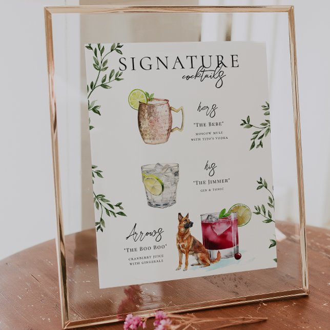 Watercolor | Bride & Groom Signature Drink Poster (Creator Uploaded)