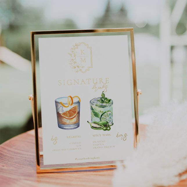Watercolor | Bride & Groom Signature Drink Poster (Creator Uploaded)