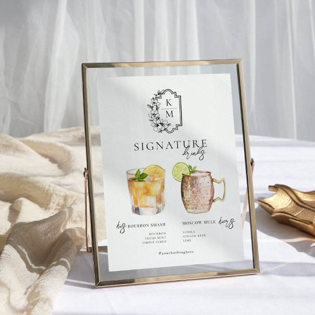 Watercolor | Bride & Groom Signature Drink Poster (Creator Uploaded)