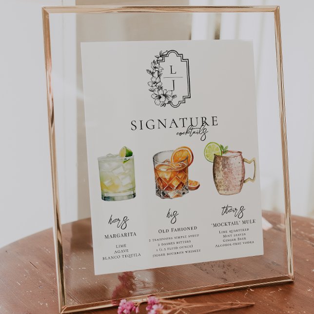 Watercolor | Bride & Groom Signature Drink Poster (Creator Uploaded)