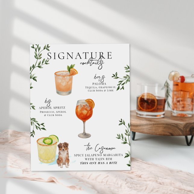 Watercolor | Bride & Groom Signature Drink Poster (Creator Uploaded)