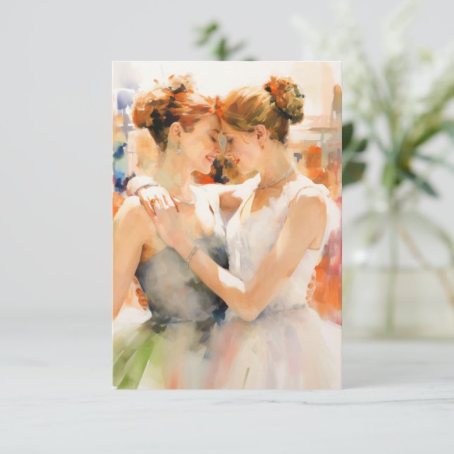 Watercolor Brides Save the Date (Standing Front)