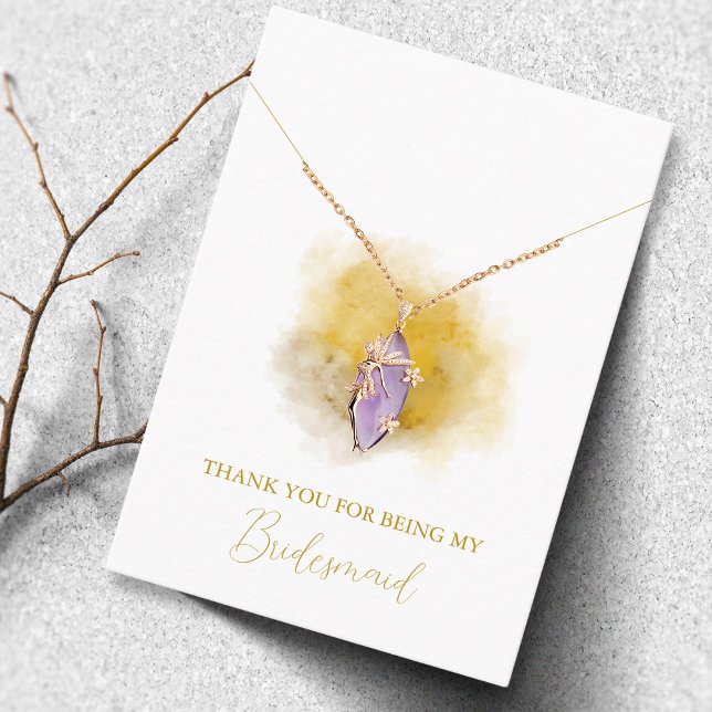 Watercolor Bridesmaid Necklace Display Card (Creator Uploaded)